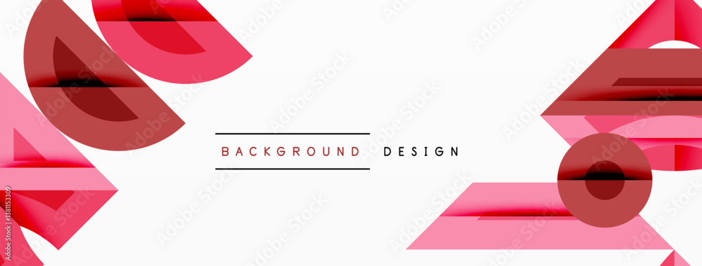 Aufkleber abstract shapes, pink hues, white space. minimalist design with overlapping elements. modern aesthet