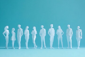 Contemporary Papercraft People Studio Design Composition