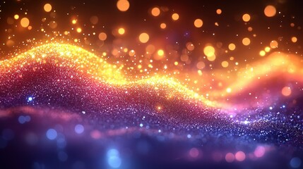 Luminous Glitter Wave: Abstract Sparkle Art