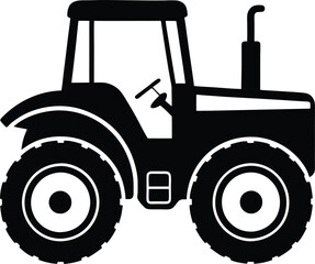 Tractor Silhouette Vector for Farming, Agriculture, and Rural-Themed Designs