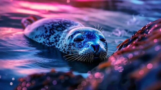 Portrait of a seal in nature. Selective focus. animal.