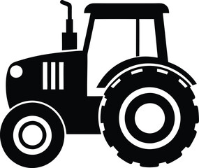 Tractor Silhouette Vector for Farming, Agriculture, and Rural-Themed Designs