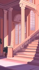 Elegant mansion courtyard stairs