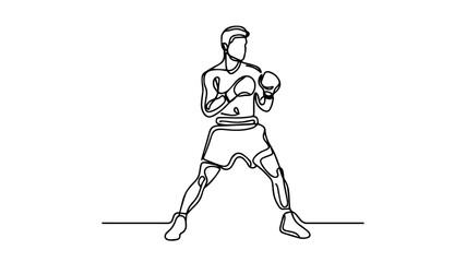 professional boxer one line illustration