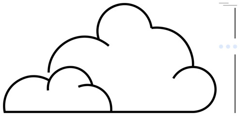 Simplified cloud outline with rounded edges and clean lines. Ideal for technology, weather, storage, creativity, networking, cloud computing, and innovation themes. Flat simple metaphor