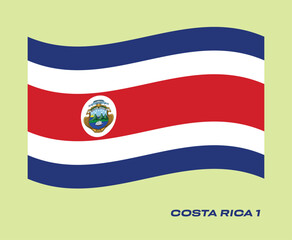 Flag Of Costa Rica 1, Costa Rica 1 flag, National flag of Costa Rica 1.