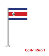 Flag Of Costa Rica 1, Costa Rica 1 flag, National flag of Costa Rica 1. table flag of Costa Rica 1.