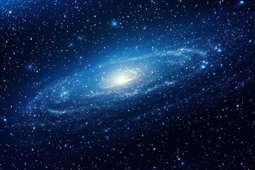 Fototapeta premium Beautiful spiral galaxy in the vastness of the universe observed on a clear night