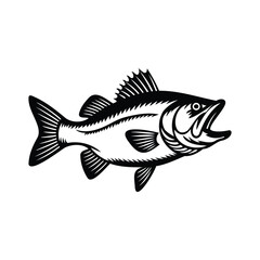 silhouette vector fish skeleton icon. Fish bone symbol. Cats food sign. spine line pictogram