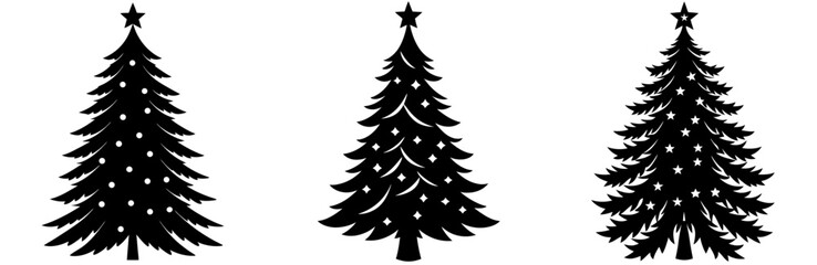Obraz premium Christmas Tree Silhouette Vector Art