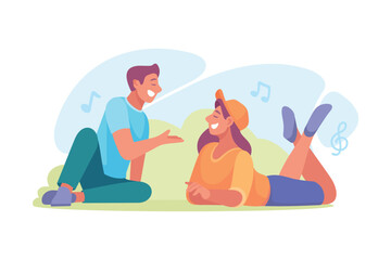 A Joyful and Lively Conversation Between Close Friends in a Relaxed and Comfortable Setting