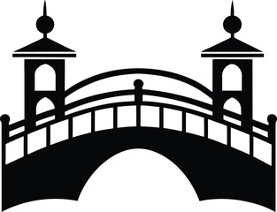 Majestic Stone Bridge Silhouette Vector for Architecture, Nature, and Landscape Designs