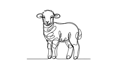 lamb one continuous line drawing