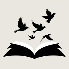 open book with wings