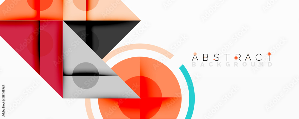 Poster Geometric shapes, vibrant colors, modern design. Overlapping elements create dynamic composition. Minimalist aesthetic, clean lines, abstract art.
