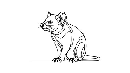 tasmanian devil using one continuous line illustration