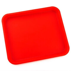 Bold Red Square Tray with Smooth Surface and Raised Edges