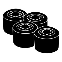 vector illustration of a black and white food