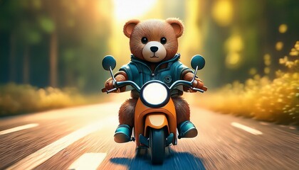 Teddy auf Roller