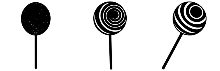 Lollipop Silhouette Vector Art on White Background