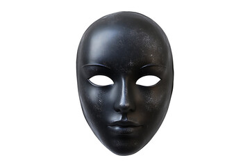 Black full face mask isolated on transparent background
