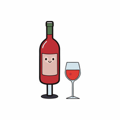 wine bottle and glass