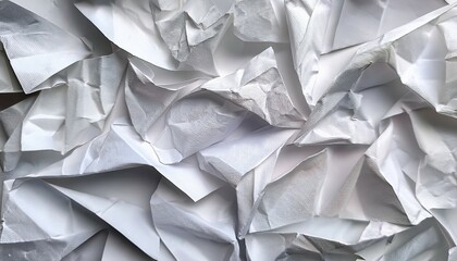 Obraz premium strips of white crumpled paper with folds as a background