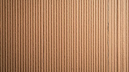 Fototapeta premium Textured Cardboard Background: Brown Corrugated Paper Surface with Vertical Lines for Crafts and Packaging Material Visuals.
