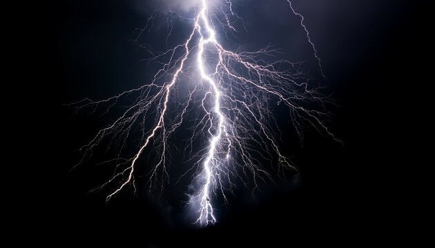 tunder lightning bolts isolated on black background