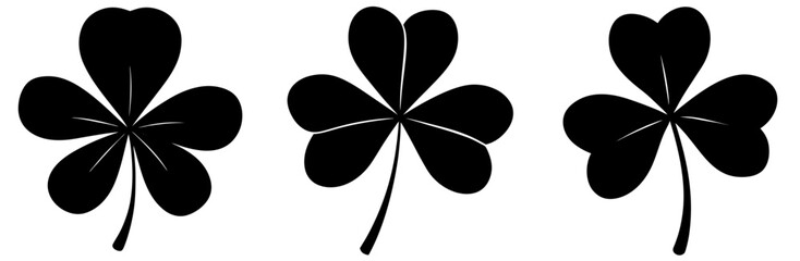 Fototapeta premium Shamrock Silhouette Vector Art on White Background