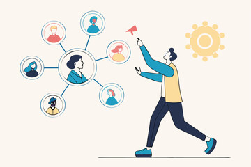 Reorganization or reorg to adjust, allocate resources, change team structure for efficiency, restructure organization, department and job roles concept, businessman ceo reorganize employee role chart.