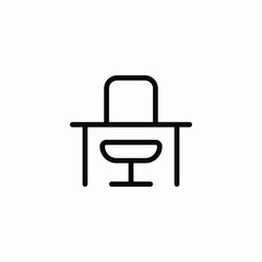 desk chair icon sign vector