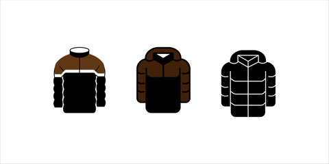 puffer jacket bomber icon set sign vector vector illustration, pictogram isolated on white background. color editable  © Muhammad
