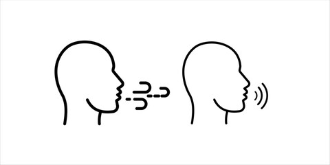 man blowing icon set, smoking , thin line symbol isolated on white background, editable stroke eps 10 vector illustration	