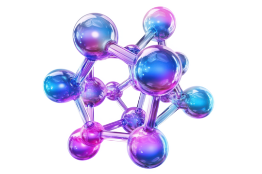 3D Molecular Structure With Transparent Background