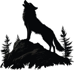 wolf black and white