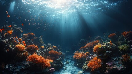 Vibrant Underwater Coral Reef Ecosystem