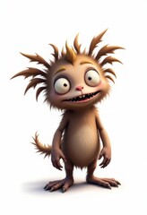 Fototapeta premium A cartoon monster with big eyes and a big smile on his face