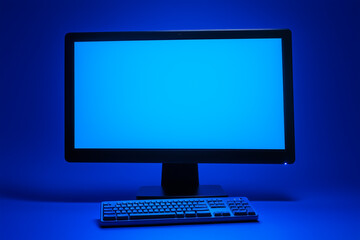 Fototapeta premium Clean Desktop Computer Setup with Blank Screen