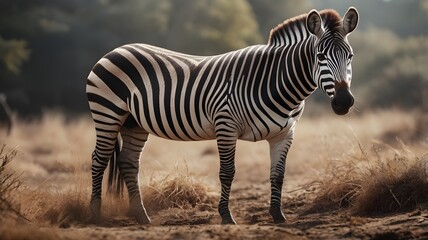 AI GENERATE, A zebra with the nature  life background