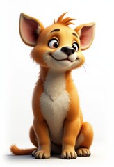 Obraz premium A small brown and white dog sitting on a white surface