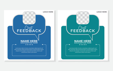 Client testimonial templet design, creative testimonial design.