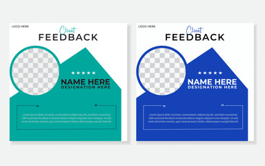 Client testimonial templet design, creative testimonial design.	