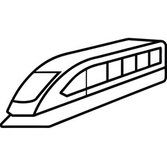 Minimalist Subway Train Line Art  High-Quality Vector Sketch