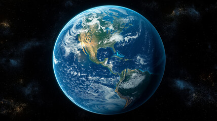 Naklejka premium Blue Planet Earth in the Vast Universe