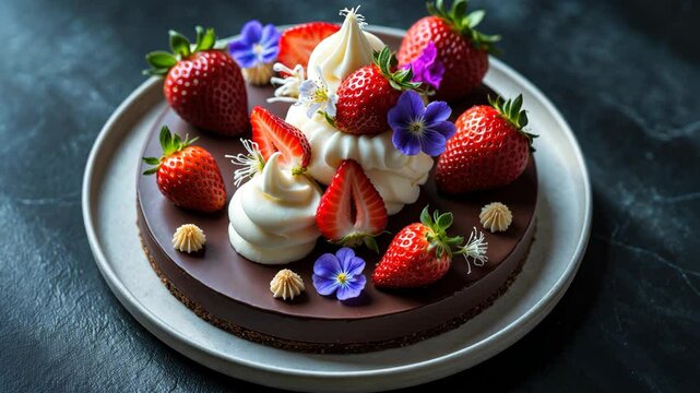 Food videography featuring chocolates, pastries, and the creation of plated desserts, among other items...