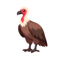 Fototapeta premium Cartoon vulture character standing proudly on a white background 