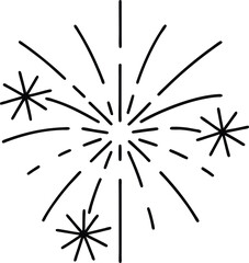 Fireworks exploding in the sky silhouette illustration