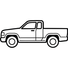 Pickup Truck Line Art Icon  Perfect for Branding & Digital Graphics
