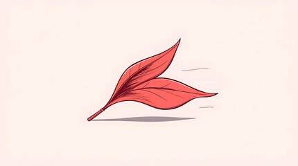 Pink leaf illustration in motion against a soft background